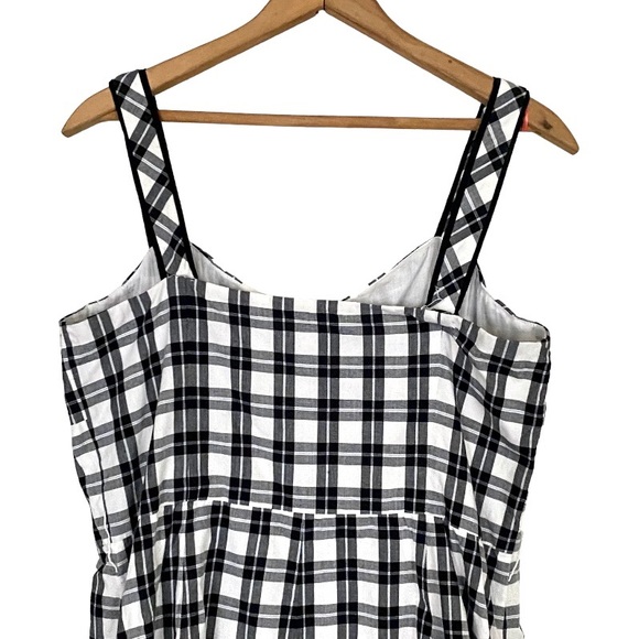 Donna B Taylor Sleeveless Gingham Button Front Dress Black & White Plaid Mini 12 - Picture 12 of 16